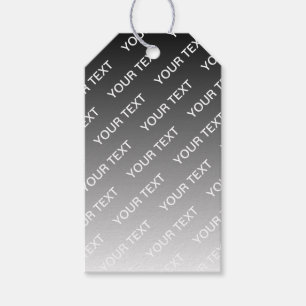 Gray (changeable color) Ombre & Text Pattern Gift Tags