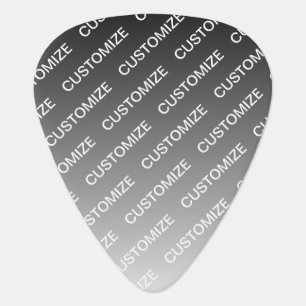 Gray (changeable color) Ombre & Text Pattern Guitar Pick