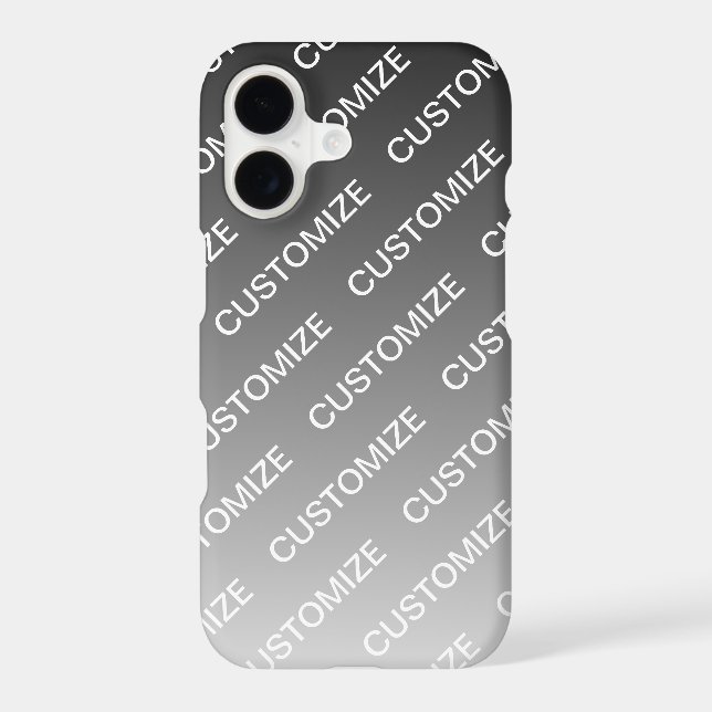 Gray (changeable color) Ombre & Text Pattern Iphone Case (Back)