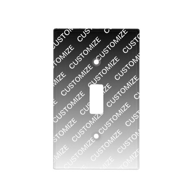 Gray (changeable color) Ombre & Text Pattern Light Switch Cover (Front)
