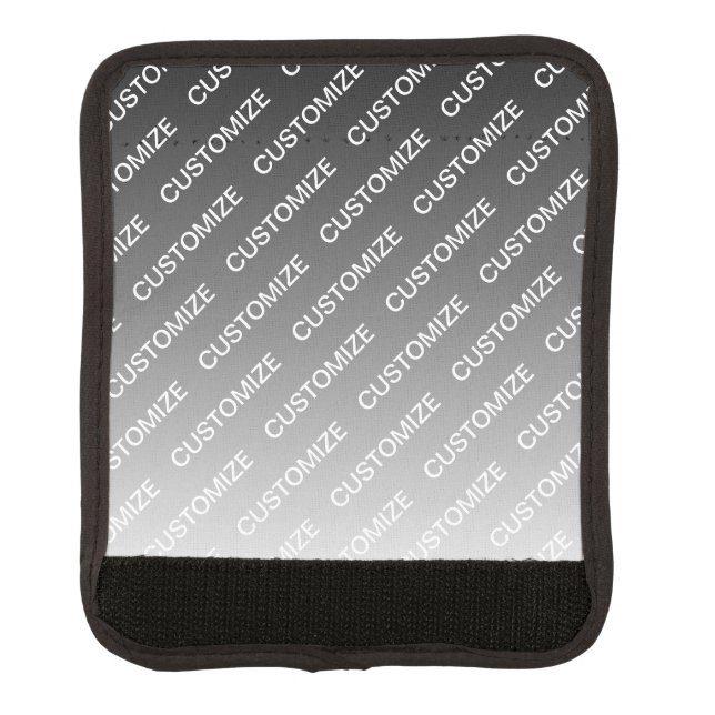 Gray (changeable color) Ombre & Text Pattern Luggage Handle Wrap (Front)