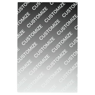 Gray (changeable color) Ombre & Text Pattern Metal Print