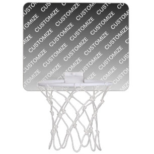 Gray (changeable color) Ombre & Text Pattern Mini Basketball Hoop