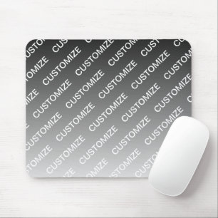 Gray (changeable color) Ombre & Text Pattern Mouse Pad