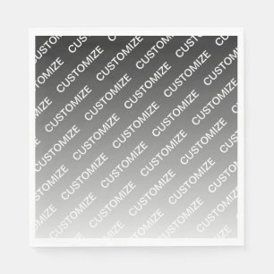 Gray (changeable color) Ombre & Text Pattern Napkins