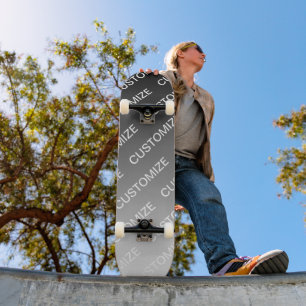 Gray (changeable color) Ombre & Text Pattern Skateboard