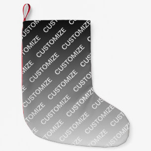 Gray (changeable color) Ombre & Text Pattern Small Christmas Stocking