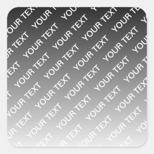 Gray (changeable color) Ombre & Text Pattern Square Sticker