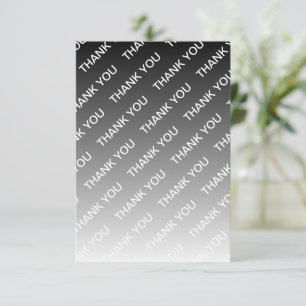 Gray (changeable color) Ombre & Text Pattern Thank You Card