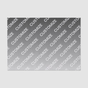 Gray (changeable color) Ombre & Text Pattern Tissue Paper