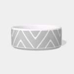 Gray & Charcoal Modern Chevron Custom Monogram Bowl<br><div class="desc">Cute, girly, chic, trendy, gray and white modern chevron stripes zigzag pattern with custom personalized monogram initial in a charcoal circle label frame with a fun polka dot border. GraphicsByMimi© A trendy pattern for her. Use the template field to add your initial or letter or select “customize it” for more...</div>
