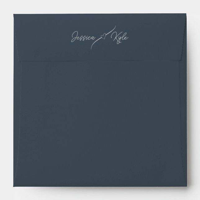 Gray Charcoal Solid Stationery Colored Envelope (Back (Top Flap))