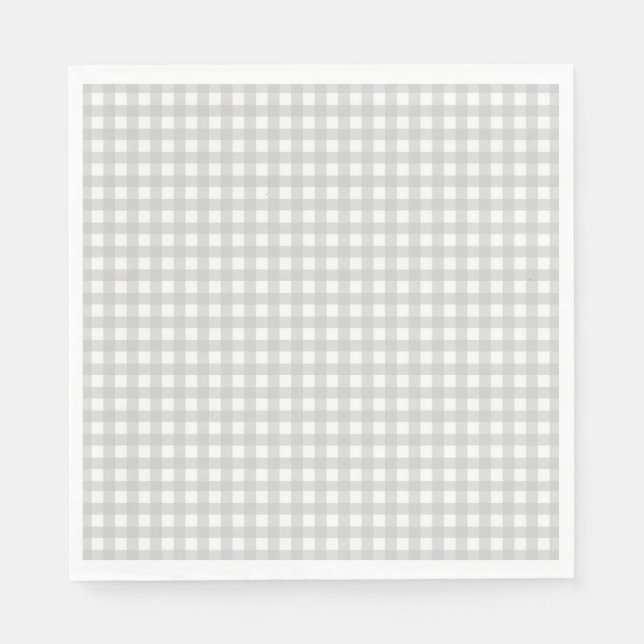 Gray Check Pattern Gingham Napkins (Front)