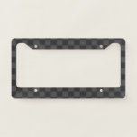 Gray Checkerboard License Plate Frame
