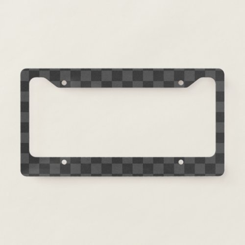 Gray Checkerboard License Plate Frame