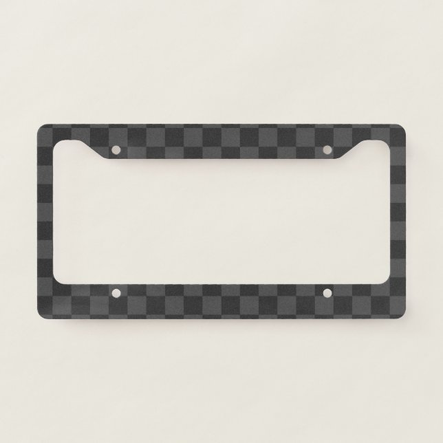 Gray Checkerboard License Plate Frame (Front)