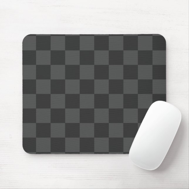 Gray Checkerboard Mouse Pad (With Mouse)