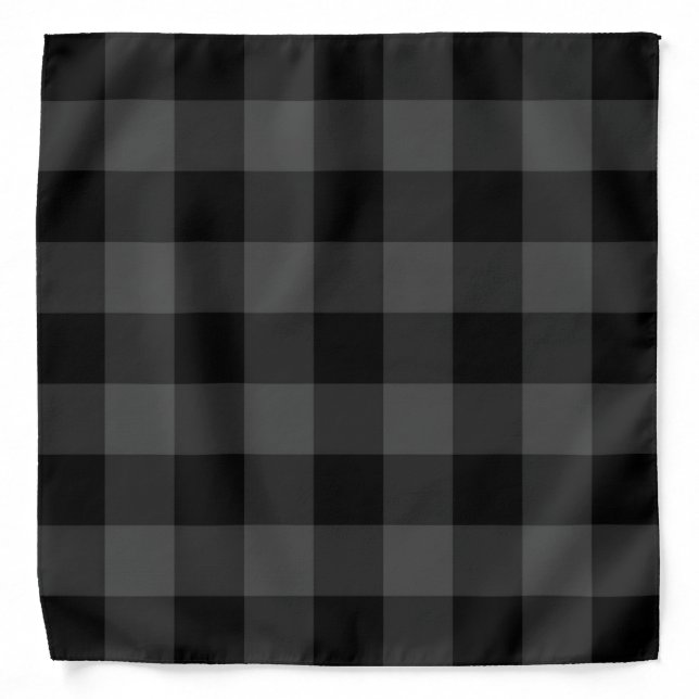 Gray Checkered Squares Vintage Style Classic Bandana (Front)