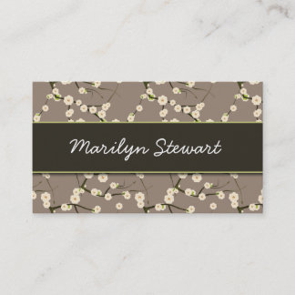 Gray Cherry Blossoms Business Cards