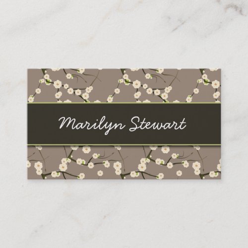 Gray Cherry Blossoms Business Cards