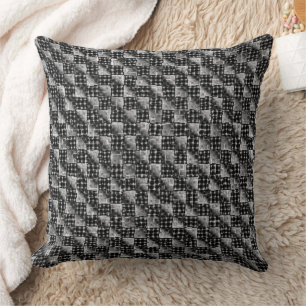 Gray chess squares subjected to destructive mosaic throw pillow