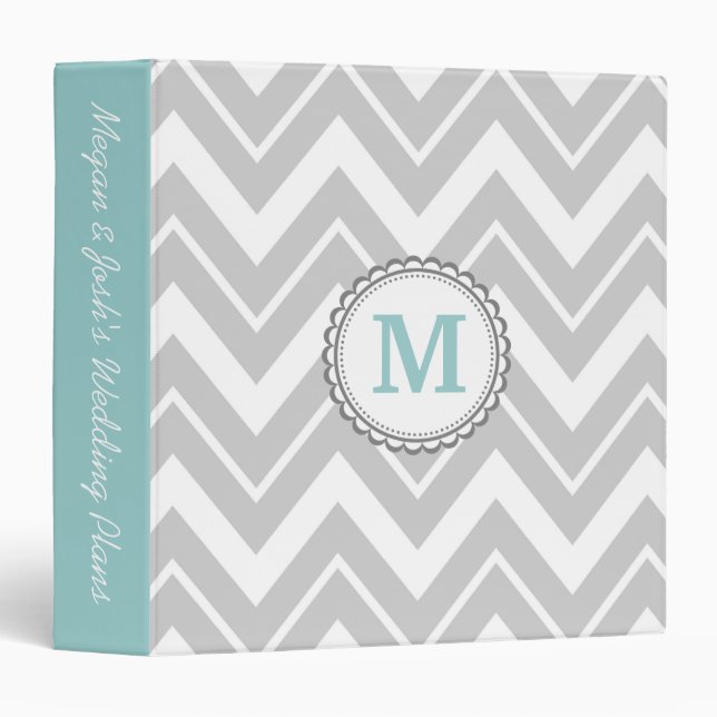 Gray Chevron 3 Ring Binder (Front/Spine)