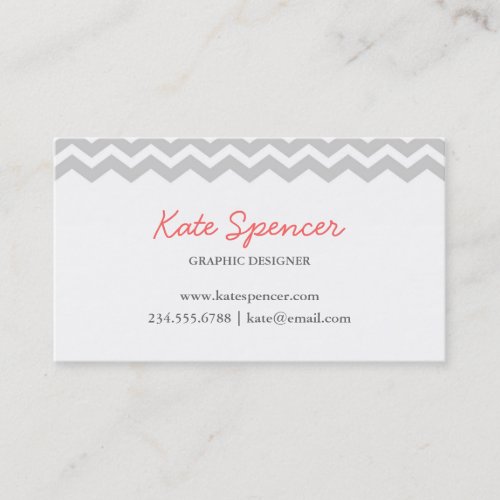 Gray Chevron and Polka Dot Business Card Templates