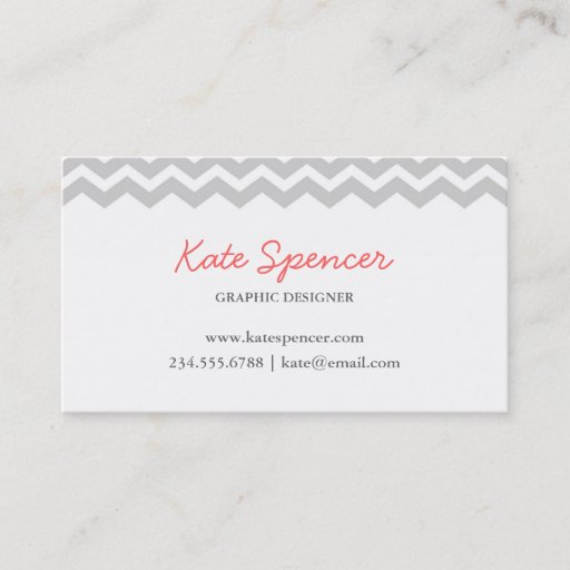 Customizable Gray Chevron and Polka Dot Business Card Templates