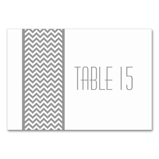 Gray Chevron Border Table Card (Front)