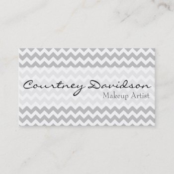 Gray Chevron Business Cards by Mintleafstudio at Zazzle
