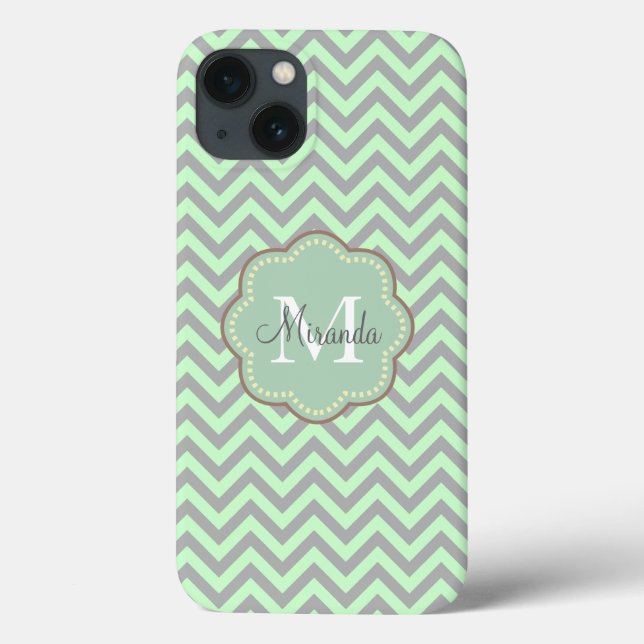 Gray Chevron Case-Mate iPhone Case (Back)