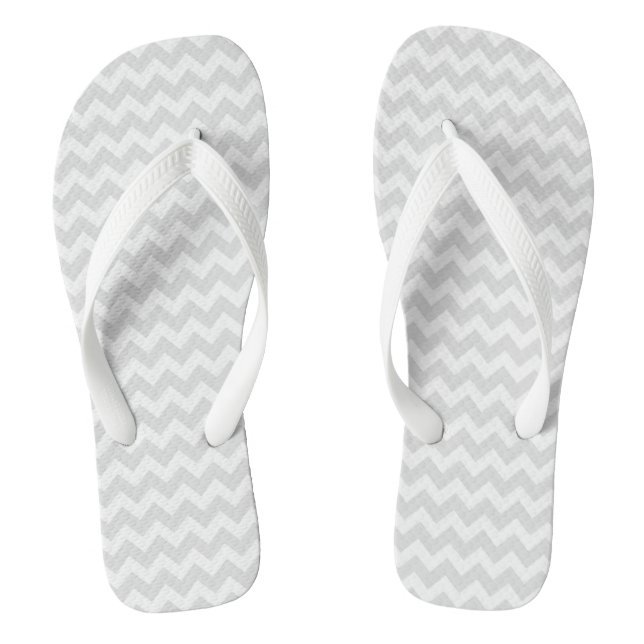 Gray Chevron Flip Flops (Footbed)