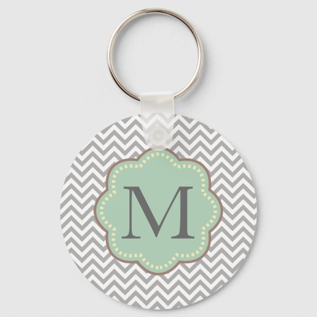 Gray Chevron Keychain (Front)