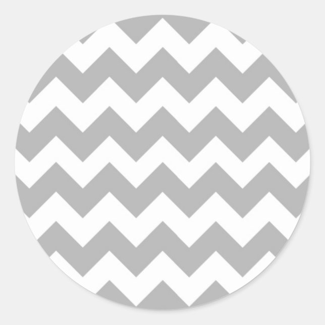 Gray Chevron Logo Classic Round Sticker (Front)