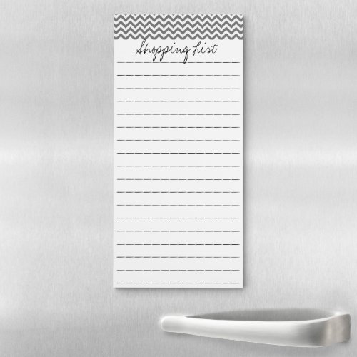 Gray Chevron Magnetic Notepad