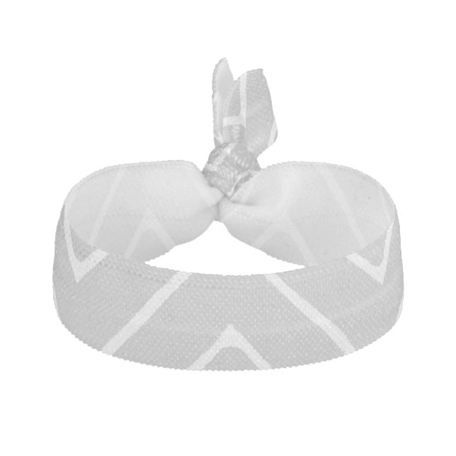 Gray Chevron Pattern Elastic Hair Tie (Front)