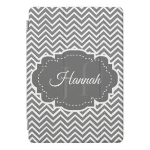 Gray Chevron Personalized iPad Smart Cover