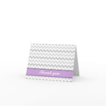 Gray Chevron Purple custom Thank You Card
