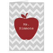 Gray Chevron & Red Apple Teacher (Front)