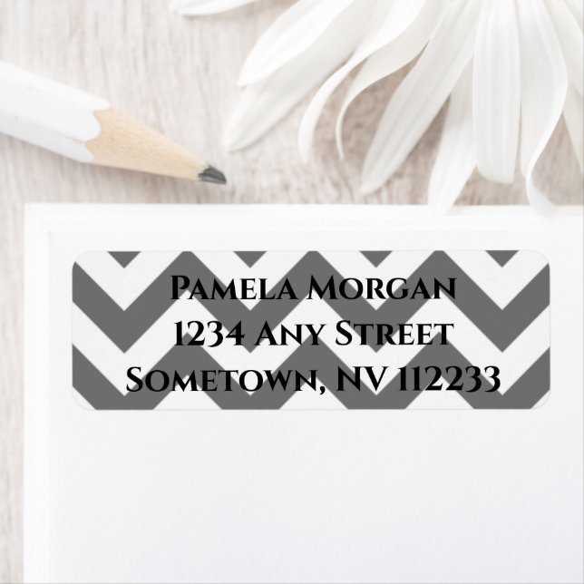 Gray Chevron Return Address Label (Insitu)