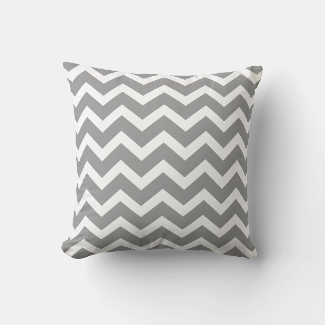 Gray Chevron Stripe Pillow (Front)