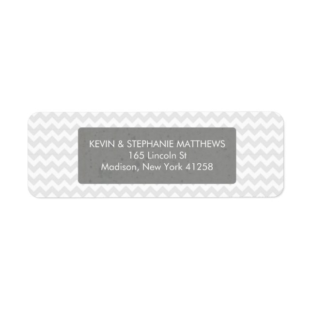 Gray Chevron Stripes Label (Front)