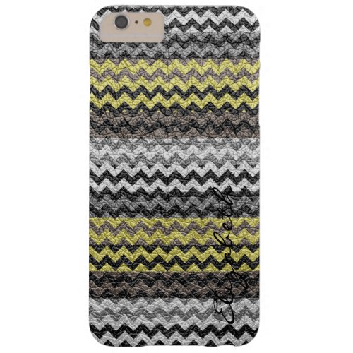 Gray Chevron Stripes Pattern Barely There iPhone 6 Plus Case