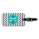 Gray Chevron with Teal Monogram