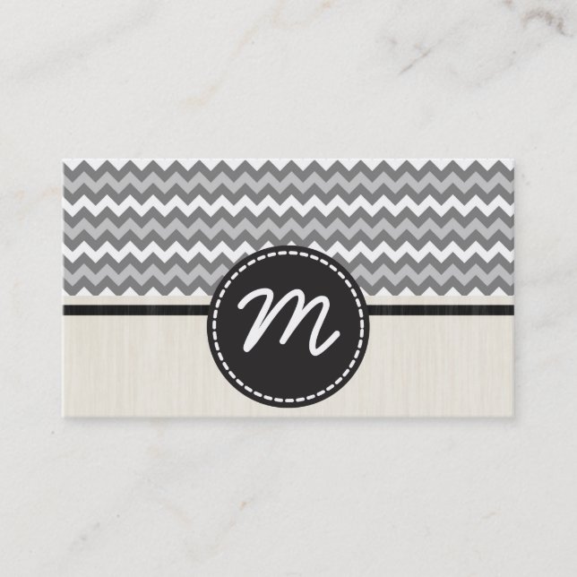 Gray Chevron Zigzag Pattern 2 Business Card (Front)