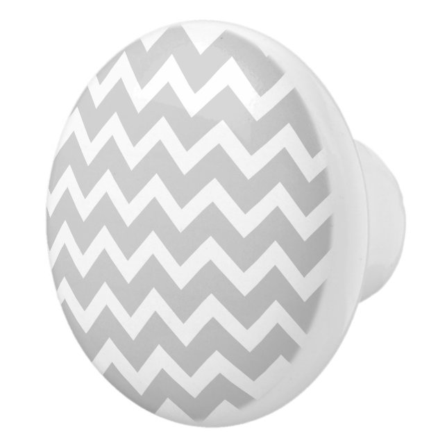 Gray Chevron Zigzag Pattern Ceramic Knobs (Right)