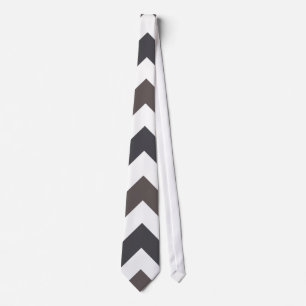 Gray Chevron Zigzag Pattern Neck Tie