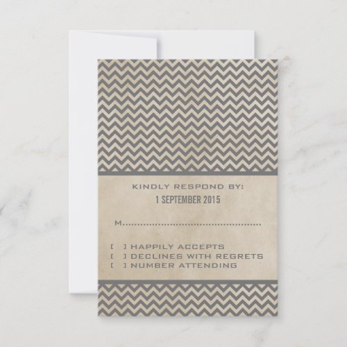 Gray Chic Chevron Response Card