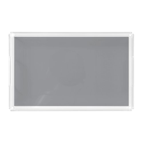 Gray Chiseled Stone Solid Color Print Neutral Acrylic Tray