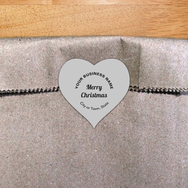 Gray Christmas Business Heart Shape Sticker (Creator Uploaded)